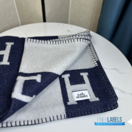 QC Hermès Avalon III Throw Blanket in the Ecru and Caban Colorway