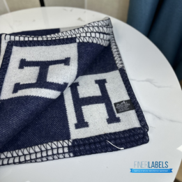 QC Hermès Avalon III Throw Blanket in the Ecru and Caban Colorway