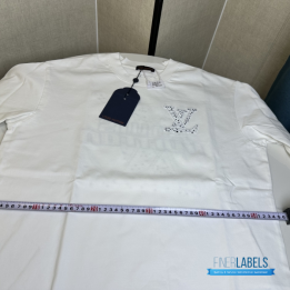 QC Louis Vuitton White Embroidered t-shirt
