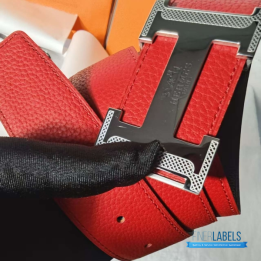 QC Hermès Constance Belt in Rouge Casaque Red Epsom Leather