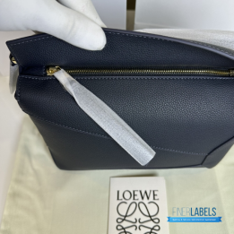 QC Loewe Puzzle Edge Bag in Deep Navy Leather (New Series)