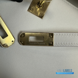 QC Hermès Kelly Pochette White Clutch