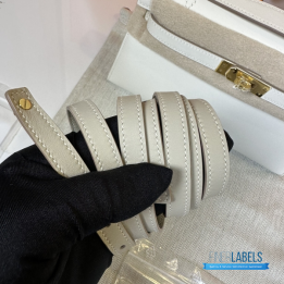 QC Hermès Kelly Pochette White Clutch
