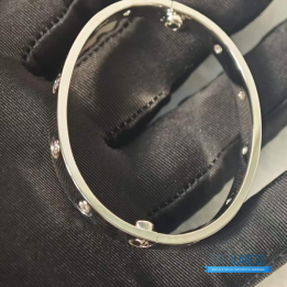 QC Cartier Love Bangle Silver Full Dia