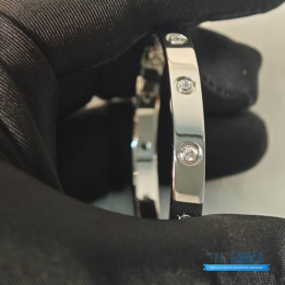 QC Cartier Love Bangle Silver Full Dia