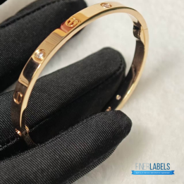 QC Cartier Love Bangles 4 Dia Rose