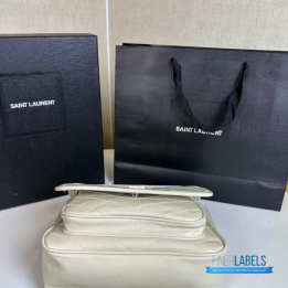 QC YSL Niki Baby Bag in white vintage leather
