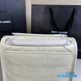 QC YSL Niki Baby Bag in white vintage leather