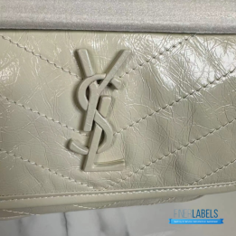 QC YSL Niki Baby Bag in white vintage leather
