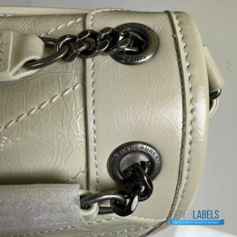 QC YSL Niki Baby Bag in white vintage leather
