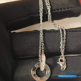 QC Cartier Love Necklace in 18K white gold