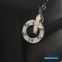 QC Cartier Love Necklace in 18K white gold