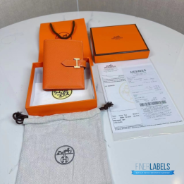Hermès Bearn Compact Wallet in Orange Epsom Leather