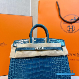QC Hermès Birkin Handbag in shiny crocodile leather