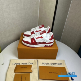 QC Louis Vuitton Trainer #54 Sneakers in a Red and White Colorway