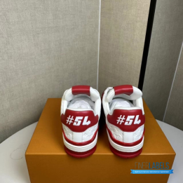 QC Louis Vuitton Trainer #54 Sneakers in a Red and White Colorway