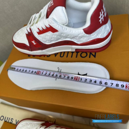 QC Louis Vuitton Trainer #54 Sneakers in a Red and White Colorway