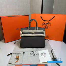QC Hermès Birkin 25 in Etain Togo Leather