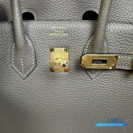 QC Hermès Birkin 25 in Etain Togo Leather