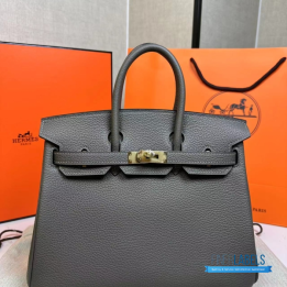 QC Hermès Birkin 25 in Etain Togo Leather