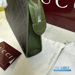 QC Gucci GG Supreme Canvas Pouch in Black and Gray