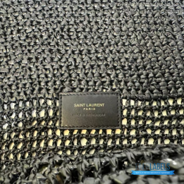 QC YSL Icare Maxi Tote in Black Raffia