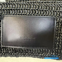 QC YSL Icare Maxi Tote in Black Raffia