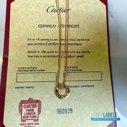 QC Cartier 18K Yellow or Rose Gold Love Necklace