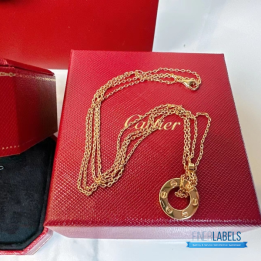 QC Cartier 18K Yellow or Rose Gold Love Necklace