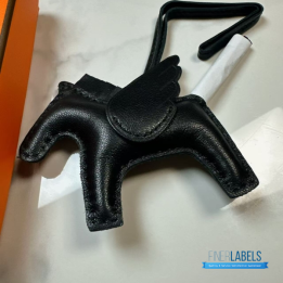 QC Hermès Rodeo Pegase PM Charm in Black