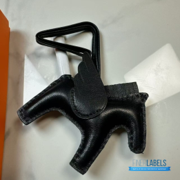 QC Hermès Rodeo Pegase PM Charm in Black