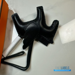 QC Hermès Rodeo Pegase PM Charm in Black