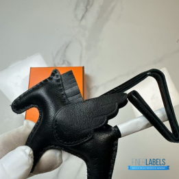 QC Hermès Rodeo Pegase PM Charm in Black