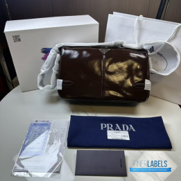 QC Prada Leather Brown Shoulder Bag