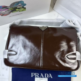 QC Prada Leather Brown Shoulder Bag