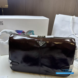QC Prada Leather Brown Shoulder Bag