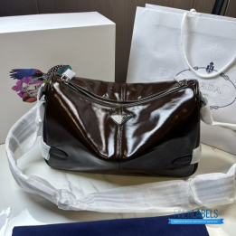 QC Prada Leather Brown Shoulder Bag