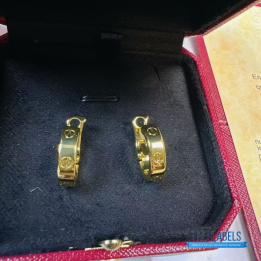 QC Cartier Love Hoop Earrings (Yellow)