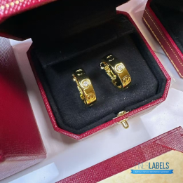 QC Cartier Love Hoop Diamond Earrings (Yellow)