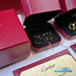 QC Cartier Love Hoop Diamond Earrings (Yellow)