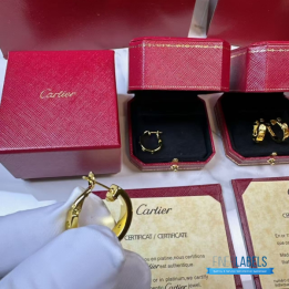QC Cartier Love Hoop Diamond Earrings (Yellow)