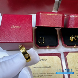 QC Cartier Love Hoop Diamond Earrings (Yellow)