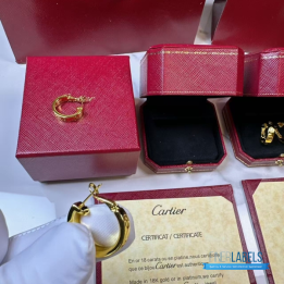QC Cartier Love Hoop Diamond Earrings (Yellow)