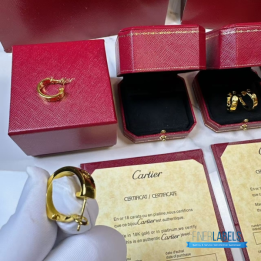 QC Cartier Love Hoop Diamond Earrings (Yellow)