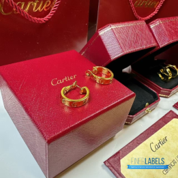 QC Cartier Love Hoop Diamond Earrings (Yellow)