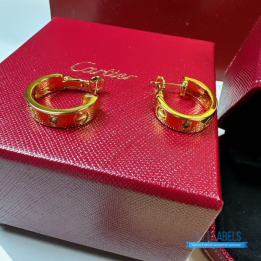 QC Cartier Love Hoop Diamond Earrings (Yellow)