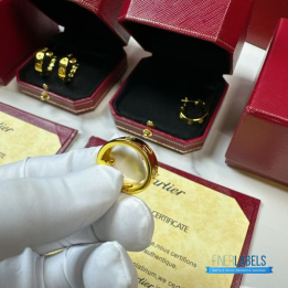 QC Cartier Love Hoop Diamond Earrings (Yellow)
