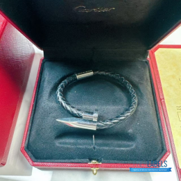 QC Cartier Braided Leather Bracelet