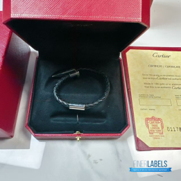 QC Cartier Braided Leather Bracelet