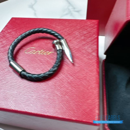 QC Cartier Braided Leather Bracelet